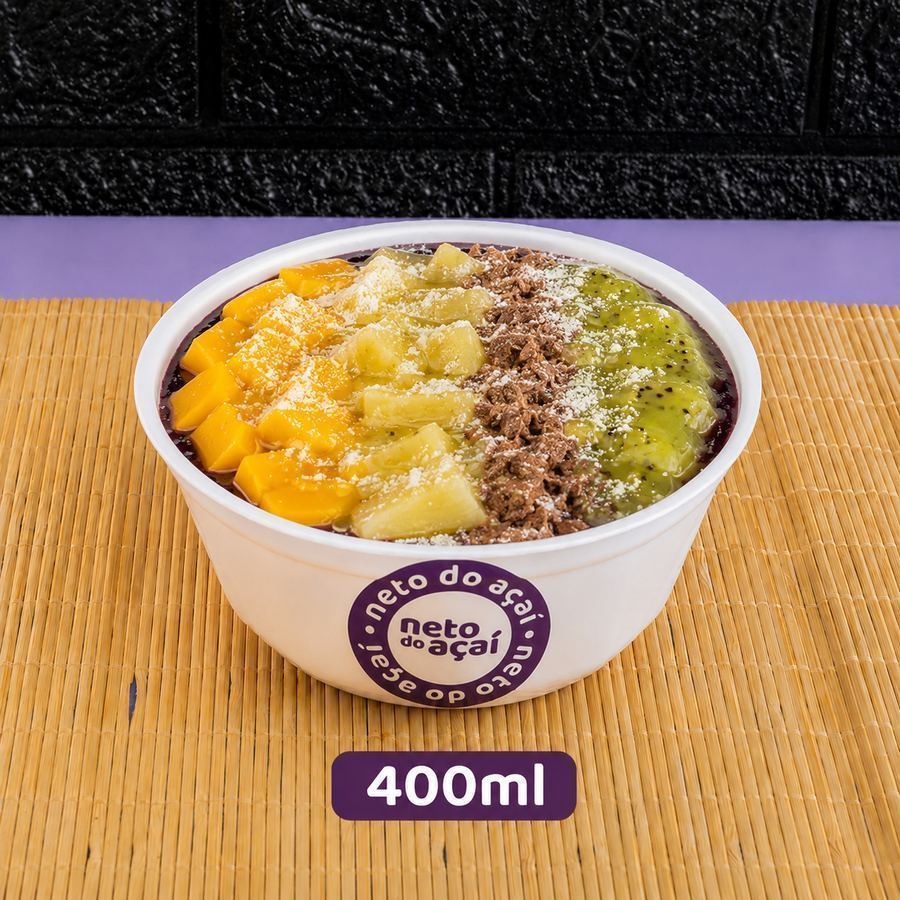 Açai na Tigela de 400ml - (3 Complementos + Frutas e Calda Grátis)